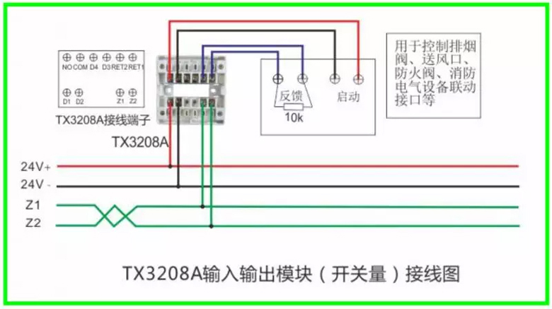 泰和安火災報警產品接線示意圖